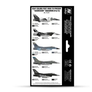 8x18 ml. II. Dünya Savaşı sonrası Günümüze kadar Aggressor Filosu USAF Bölüm 2 Model Air Boya Seti