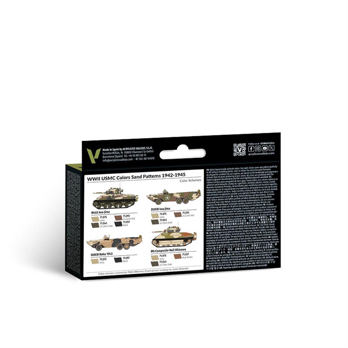 6x18 ml. 1942-1945 WWII USMC Renkleri Kum Desenleri Model Air Boya Seti