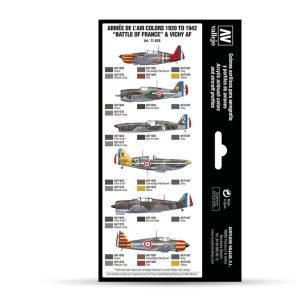 8x18 ml. 1939–1942 Fransa Muharebesi ve Vichy Hava Kuvvetleri Armée de l’Air Model Air Boya Seti"