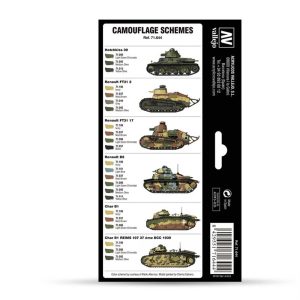 8x18 ml. II. Dünya Savaşı Fransız Kamuflaj Model Air Boya Seti