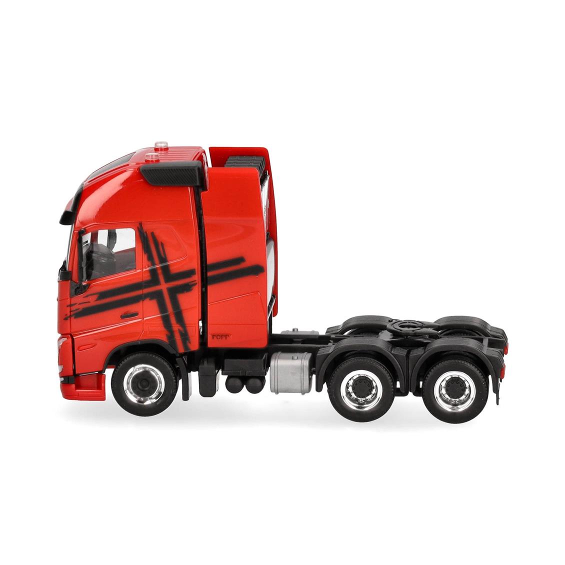 Herpa 318624-002, 1/87 Volvo FH 16 GL XL 2020 Kırmızı Siyah küçük araba modeli - Görsel 4