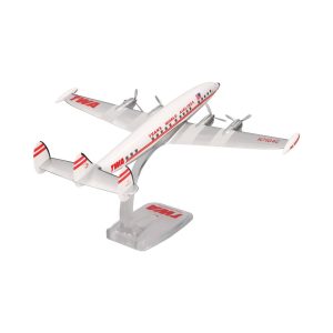 TWA Lockheed L-1049G Super Constellation Plastik Standlı Yolcu Uçağı Modeli