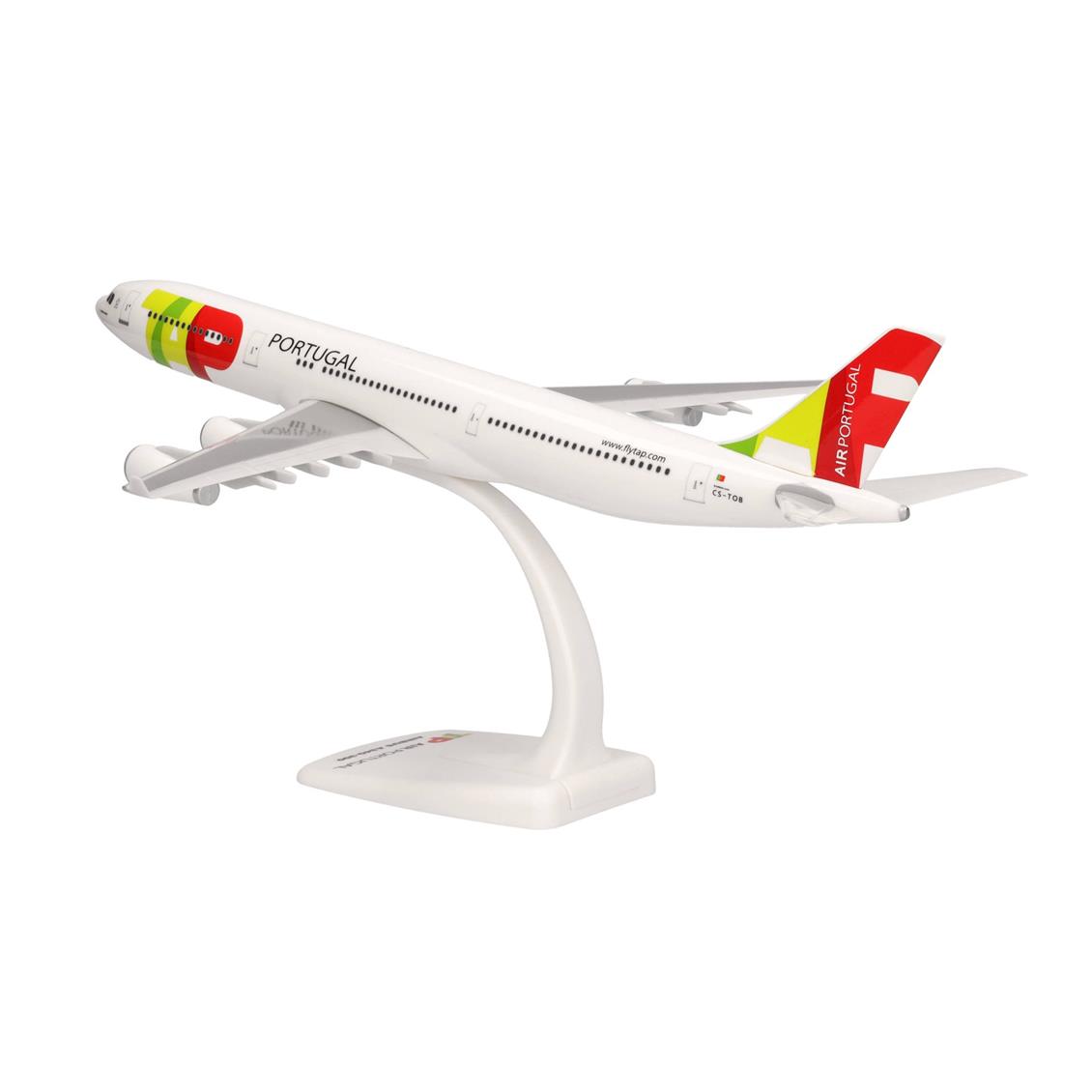 Herpa 614528, 1/200 TAP Portekiz Airbus A340-300 Plastik Standlı Yolcu Uçağı Modeli - Görsel 4