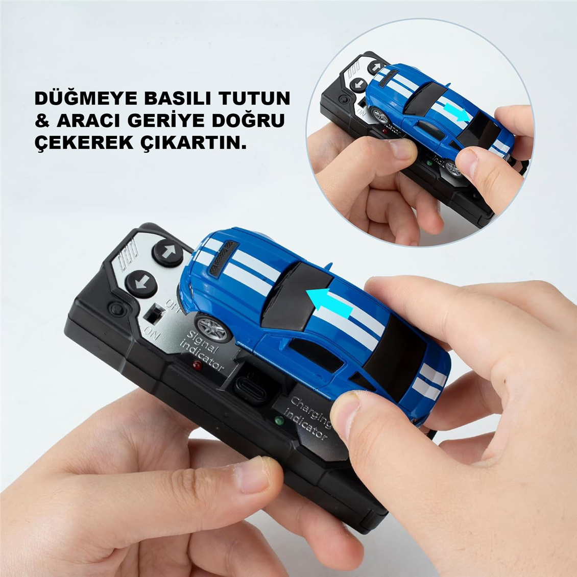 Uzaktan kumandalı 1/60 Aston Martin Vantage Gümüş Gri küçük oyuncak araba - Görsel 3