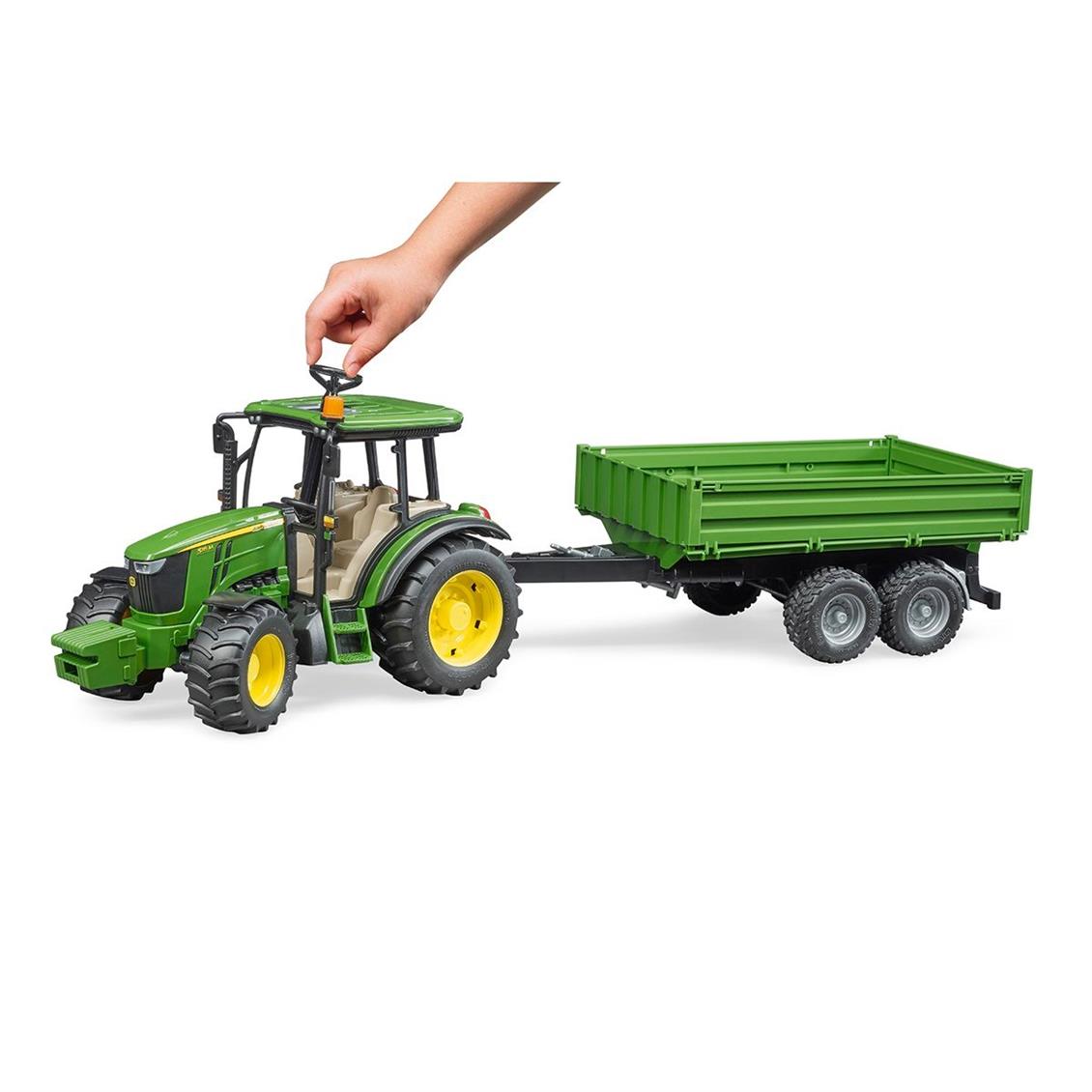 Bruder 02108 John Deere 5115 Traktör Römork - Görsel 4