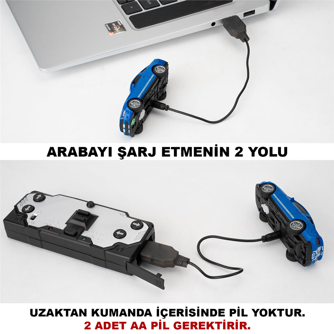 Uzaktan kumandalı 1/60 Ford Mustang GT500 kırmızı küçük oyuncak araba - Görsel 4