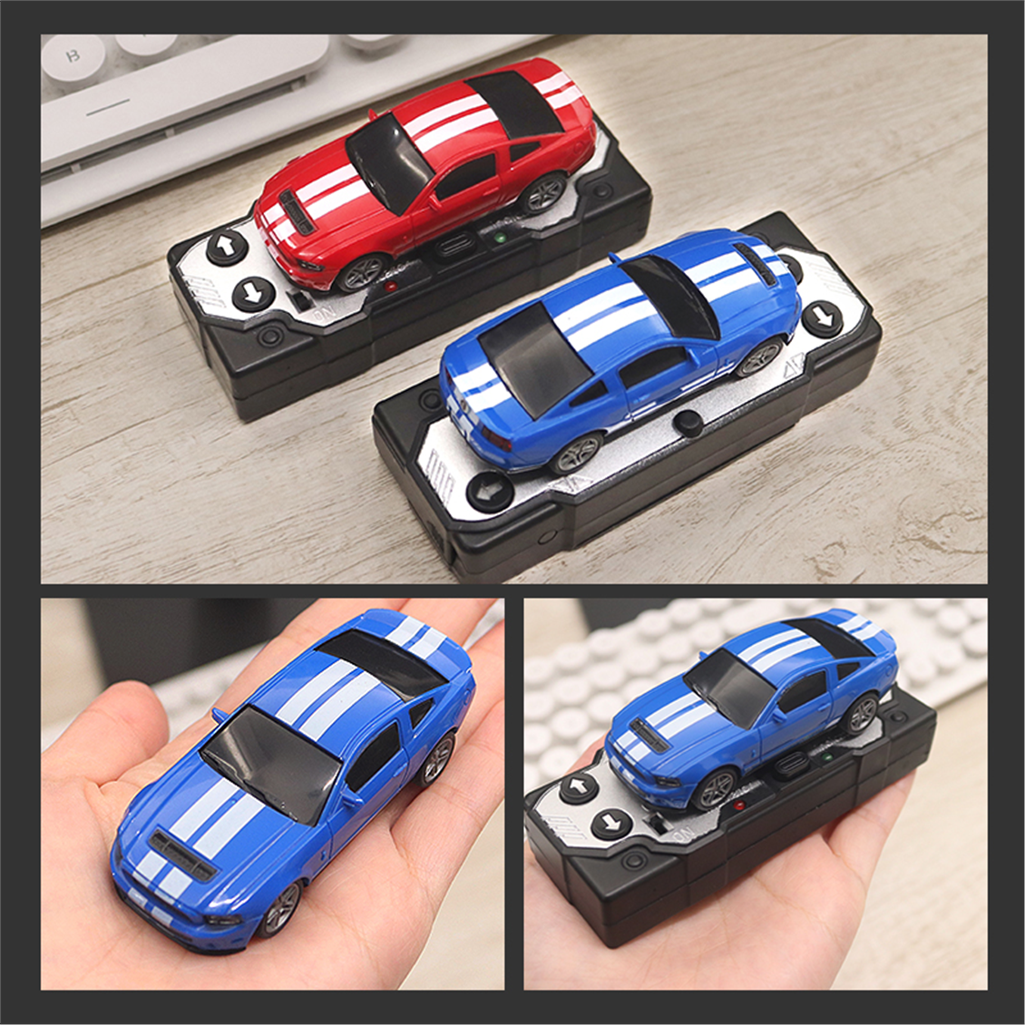 Uzaktan kumandalı 1/60 Ford Mustang GT500 kırmızı küçük oyuncak araba - Görsel 2