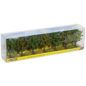 7 Adet Yeşil Çiçekli Meyva Ağacı Diorama Malzemesi