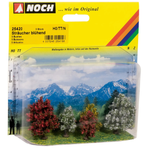 5 Adet Çiçekli Çalı Diorama Malzemesi