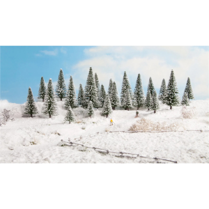 25 Adet Karlı Çam Ağacı Diorama Malzemesi