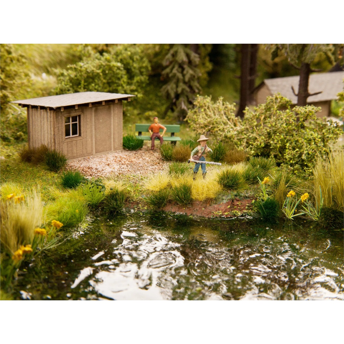 Donuk Renkli Çimen Kümeleri Diorama Malzemesi