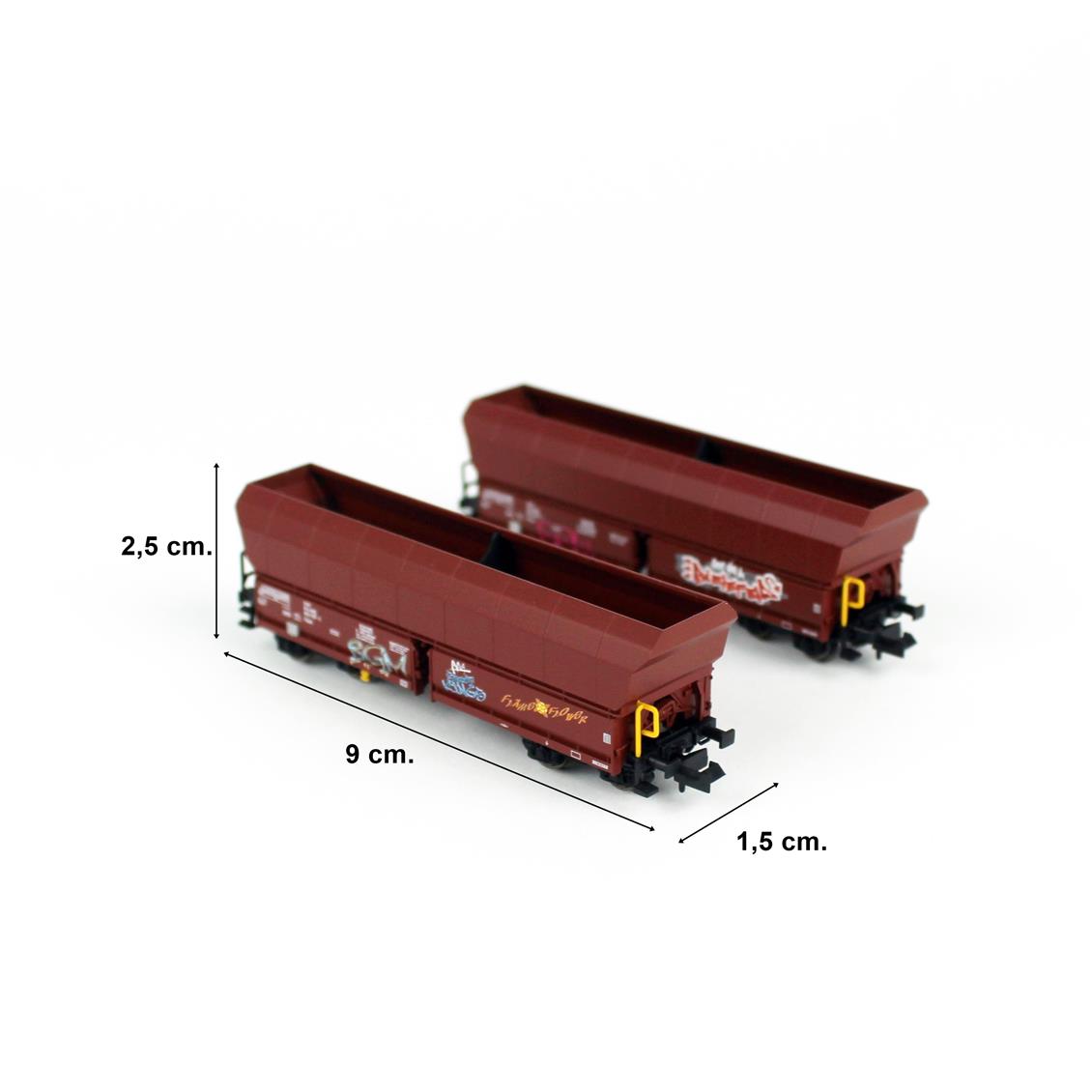 Piko 40716 1/160 Yandan Boşaltmalı, Falns OnRail 4.Dönem, 2 Adet Model Tren Dökme Yük Vagonu - Görsel 5