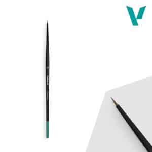 Vallejo B01004, No 4 Yuvarlak Uçlu Doğal Saç Kıllı Yassı Saplı Profesyonel Modelci Fırçası