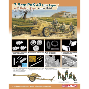 1/35 7.5cm PaK 40 Geç Tip Çekili Top Ve Mürettebatı Plastik Maketi