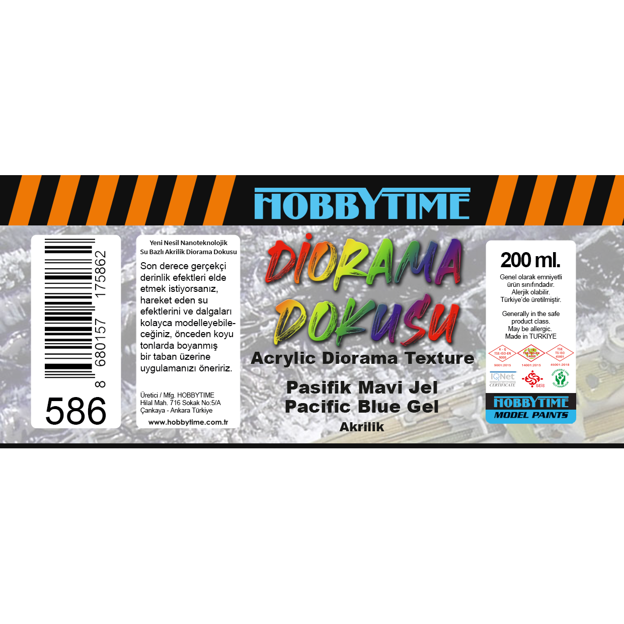 200 ml. Pasifik Mavi Jel Diorama Dokusu